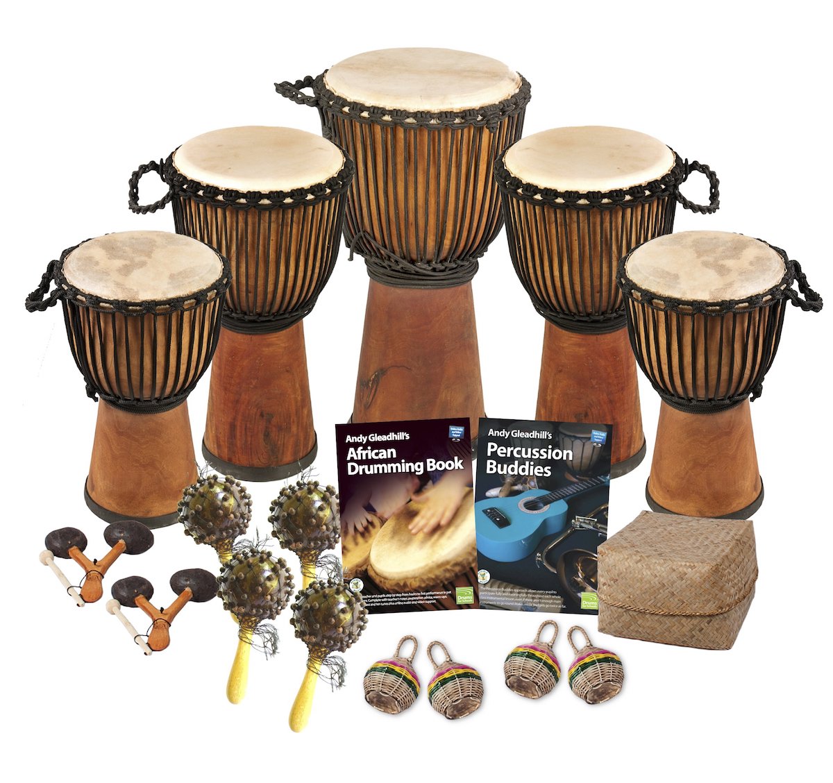 African Drumming 15 Player Wide Top Class Pack – Budget Buddies