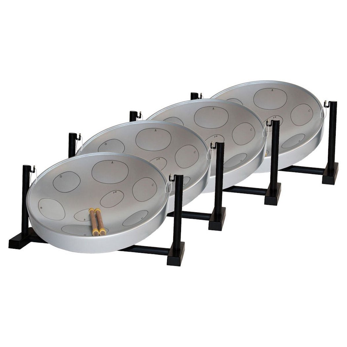 Jumbie Jam Table Top Steel Pan - Set of 4 in Various Colours